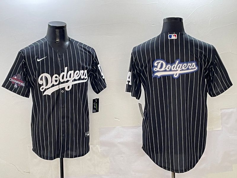 Men Los Angeles Dodgers Blank Black Stripe Jointly Name 2025 Nike MLB Jersey style 35